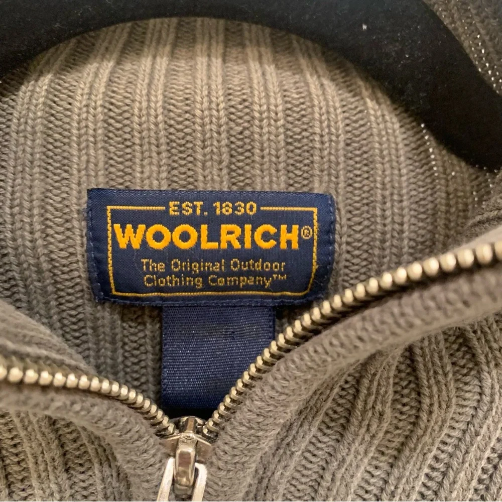 Woolrich Vintage Women's Green w/ Tan Trim 1/4 Zip Pullover Sweater Size Small